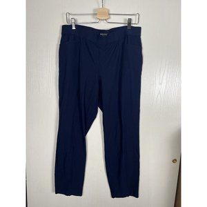 Eileen Fisher Pull On Pants Women Size Large Navy Blue Ankle Viscose
